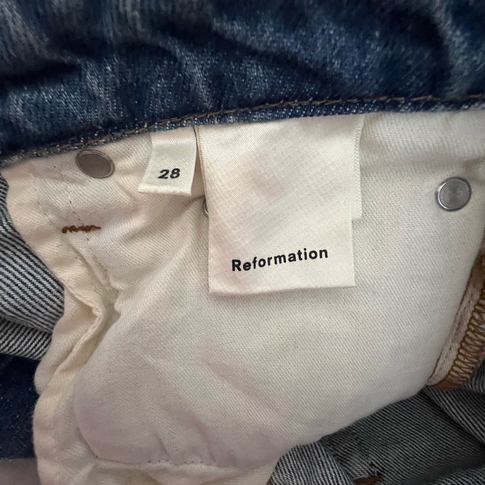 Reformation CBK cigarette straight leg jeans size 28 cropped vintage distressed - Picture 10 of 11